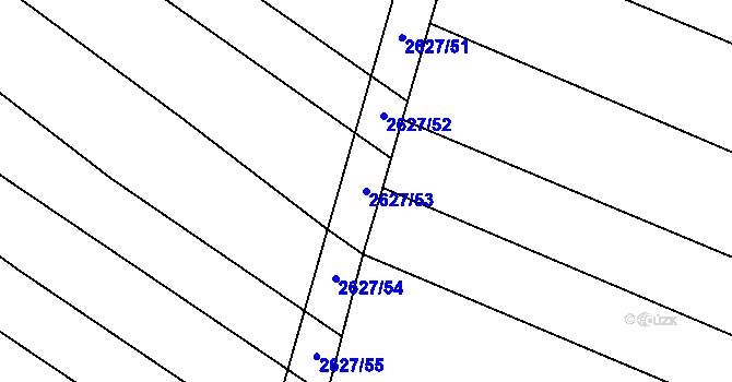 Parcela st. 2627/53 v KÚ Mistřice I, Katastrální mapa