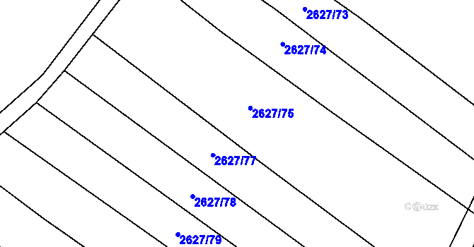 Parcela st. 2627/76 v KÚ Mistřice I, Katastrální mapa