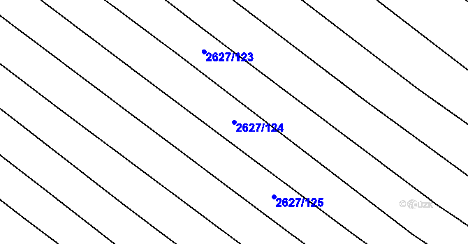 Parcela st. 2627/124 v KÚ Mistřice I, Katastrální mapa