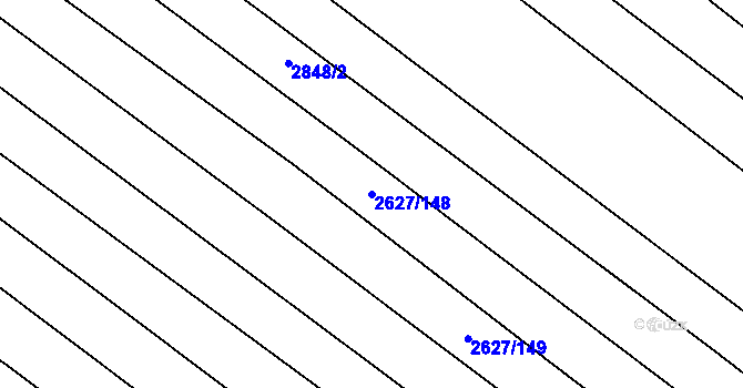 Parcela st. 2627/148 v KÚ Mistřice I, Katastrální mapa
