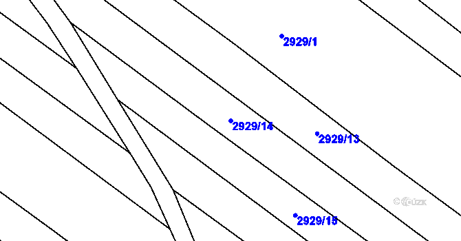 Parcela st. 2929/14 v KÚ Mistřice I, Katastrální mapa