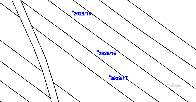 Parcela st. 2929/16 v KÚ Mistřice I, Katastrální mapa