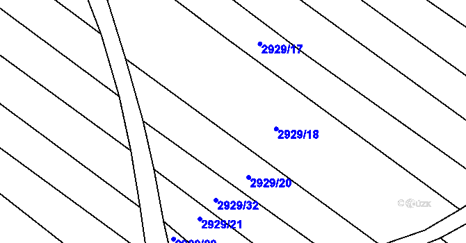 Parcela st. 2929/19 v KÚ Mistřice I, Katastrální mapa