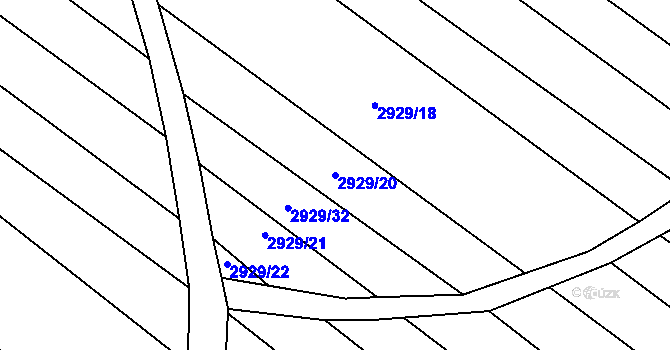 Parcela st. 2929/20 v KÚ Mistřice I, Katastrální mapa