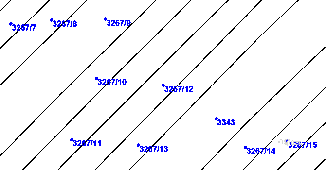 Parcela st. 3267/12 v KÚ Mistřice I, Katastrální mapa