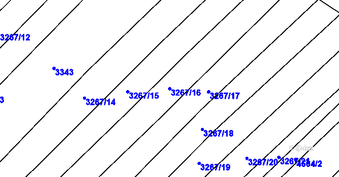 Parcela st. 3267/16 v KÚ Mistřice I, Katastrální mapa