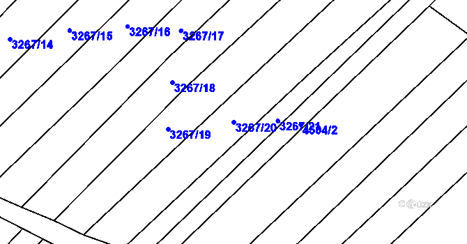 Parcela st. 3267/20 v KÚ Mistřice I, Katastrální mapa