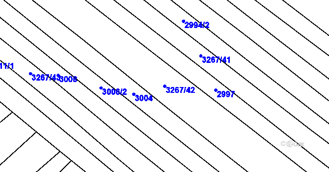 Parcela st. 3267/42 v KÚ Mistřice I, Katastrální mapa