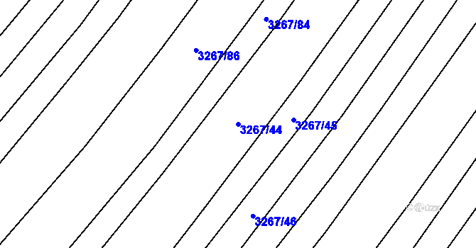 Parcela st. 3267/44 v KÚ Mistřice I, Katastrální mapa