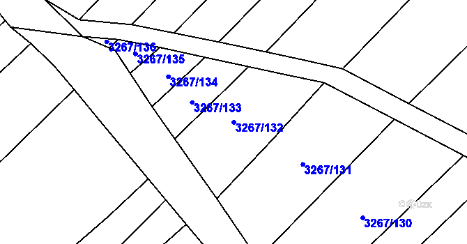 Parcela st. 3267/132 v KÚ Mistřice I, Katastrální mapa
