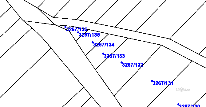 Parcela st. 3267/133 v KÚ Mistřice I, Katastrální mapa