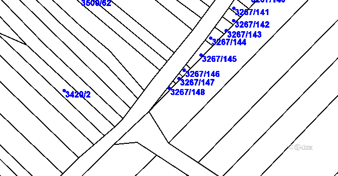 Parcela st. 3267/148 v KÚ Mistřice I, Katastrální mapa