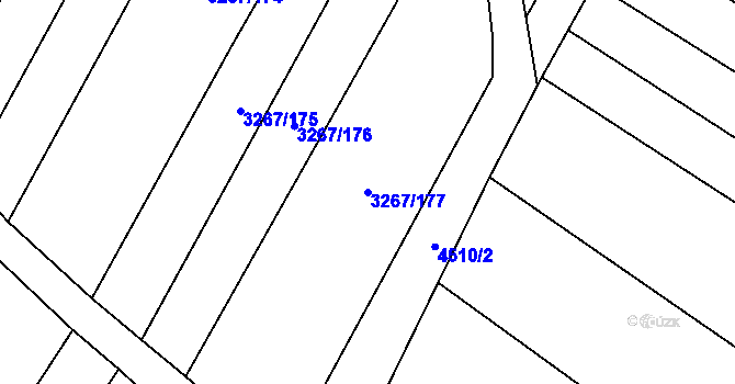 Parcela st. 3267/177 v KÚ Mistřice I, Katastrální mapa