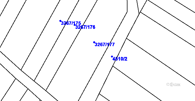 Parcela st. 3267/178 v KÚ Mistřice I, Katastrální mapa