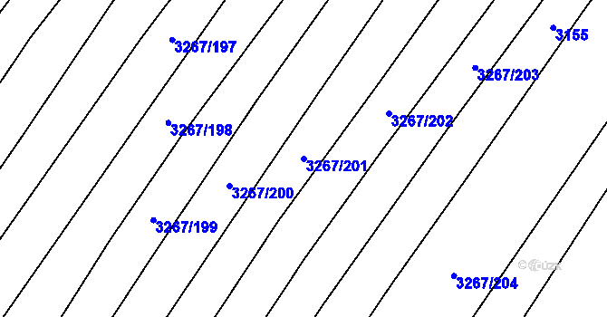 Parcela st. 3267/201 v KÚ Mistřice I, Katastrální mapa