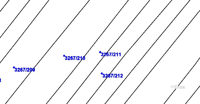 Parcela st. 3267/211 v KÚ Mistřice I, Katastrální mapa