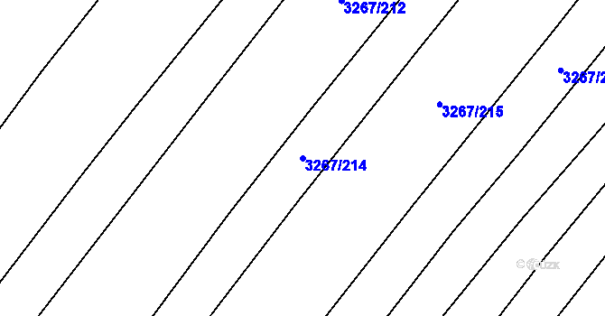 Parcela st. 3267/214 v KÚ Mistřice I, Katastrální mapa