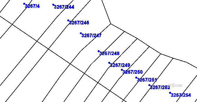 Parcela st. 3267/248 v KÚ Mistřice I, Katastrální mapa