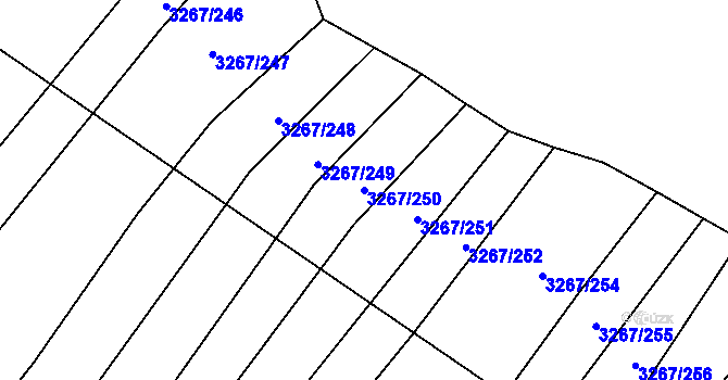 Parcela st. 3267/250 v KÚ Mistřice I, Katastrální mapa
