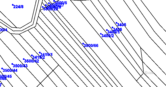 Parcela st. 3500/66 v KÚ Mistřice I, Katastrální mapa