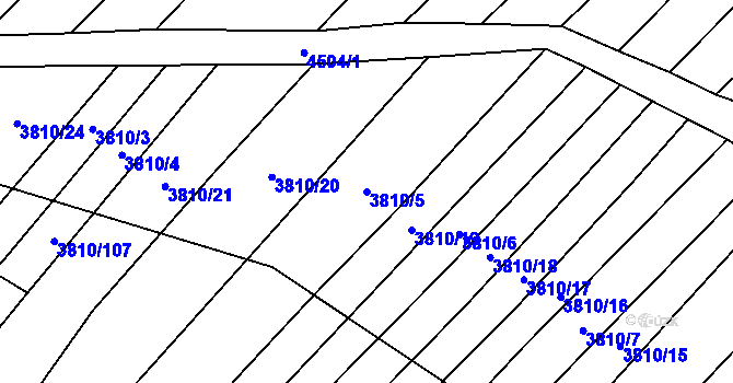 Parcela st. 3810/5 v KÚ Mistřice I, Katastrální mapa