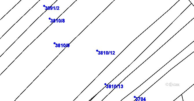 Parcela st. 3810/12 v KÚ Mistřice I, Katastrální mapa