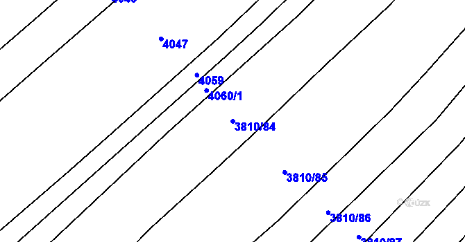 Parcela st. 3810/84 v KÚ Mistřice I, Katastrální mapa