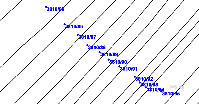 Parcela st. 3810/89 v KÚ Mistřice I, Katastrální mapa