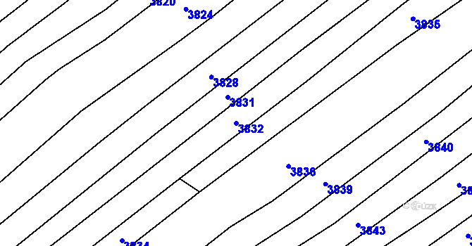 Parcela st. 3832 v KÚ Mistřice I, Katastrální mapa