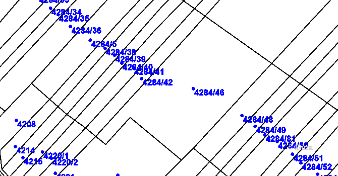 Parcela st. 4284/6 v KÚ Mistřice I, Katastrální mapa