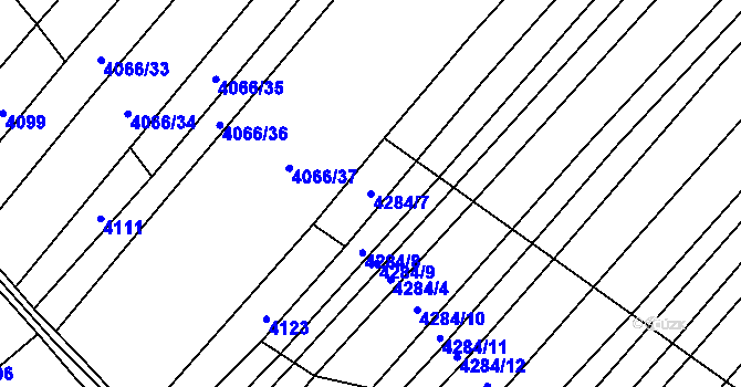 Parcela st. 4284/7 v KÚ Mistřice I, Katastrální mapa