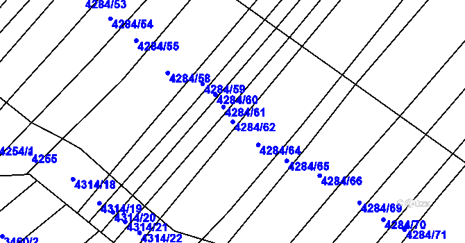 Parcela st. 4284/62 v KÚ Mistřice I, Katastrální mapa