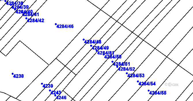 Parcela st. 4284/81 v KÚ Mistřice I, Katastrální mapa