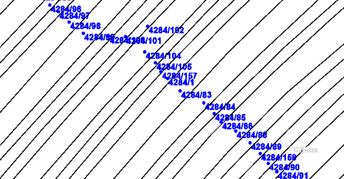 Parcela st. 4284/82 v KÚ Mistřice I, Katastrální mapa