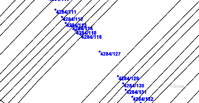 Parcela st. 4284/127 v KÚ Mistřice I, Katastrální mapa