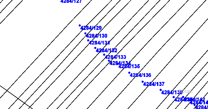 Parcela st. 4284/133 v KÚ Mistřice I, Katastrální mapa