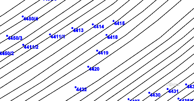 Parcela st. 4419 v KÚ Mistřice I, Katastrální mapa