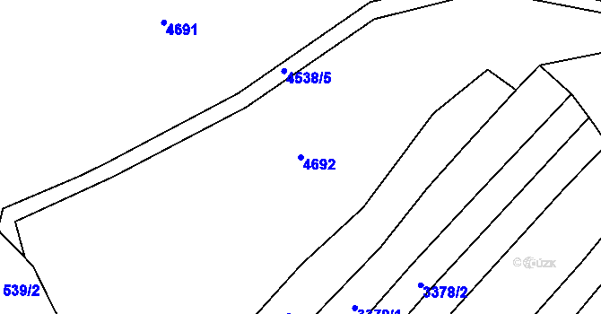 Parcela st. 4692 v KÚ Mistřice I, Katastrální mapa