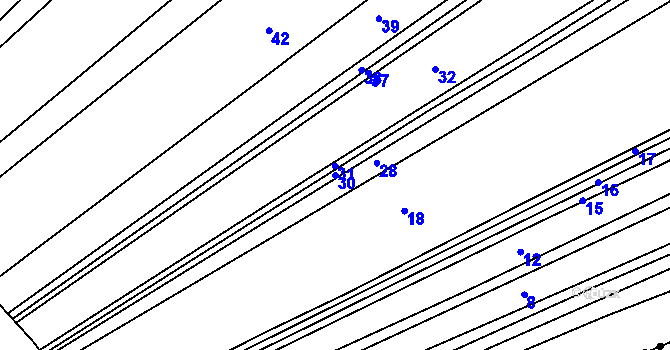 Parcela st. 30 v KÚ Mistřice II, Katastrální mapa