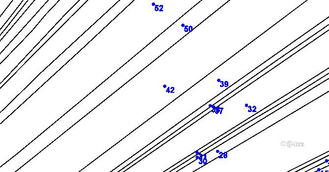 Parcela st. 42 v KÚ Mistřice II, Katastrální mapa
