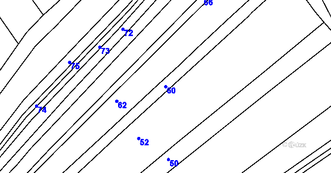 Parcela st. 60 v KÚ Mistřice II, Katastrální mapa
