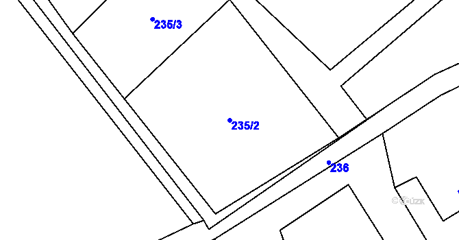 Parcela st. 235/2 v KÚ Koňákov, Katastrální mapa