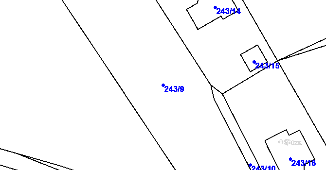 Parcela st. 243/9 v KÚ Koňákov, Katastrální mapa