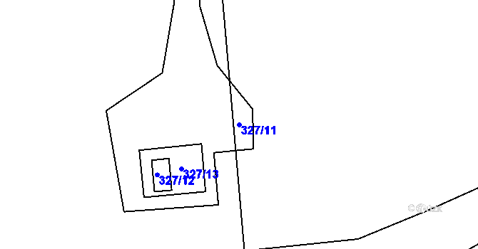 Parcela st. 327/11 v KÚ Koňákov, Katastrální mapa
