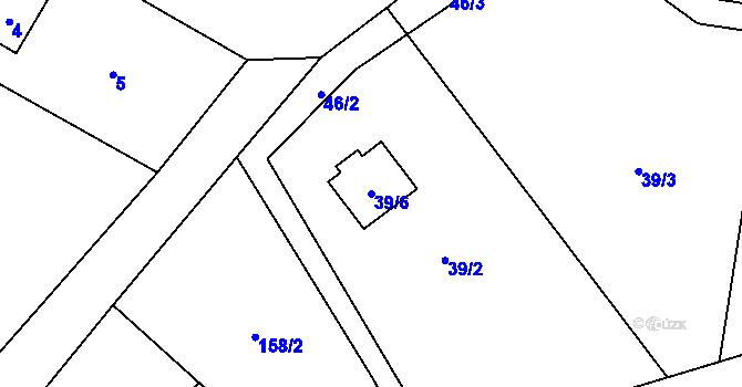 Parcela st. 39/6 v KÚ Koňákov, Katastrální mapa