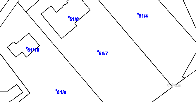 Parcela st. 61/7 v KÚ Mistřovice, Katastrální mapa