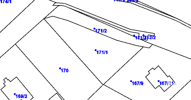 Parcela st. 171/1 v KÚ Mistřovice, Katastrální mapa