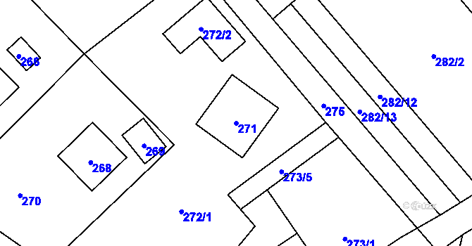 Parcela st. 271 v KÚ Mistřovice, Katastrální mapa
