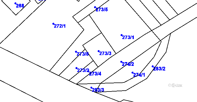 Parcela st. 273/3 v KÚ Mistřovice, Katastrální mapa