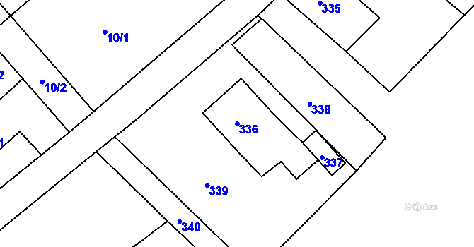 Parcela st. 336 v KÚ Mistřovice, Katastrální mapa